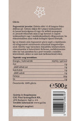 GAL Glycine Powder nutritional information and usage recommendations on packaging.